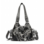 Naiste Y2K Leopardimustriga Kunstnahast &Otilde;lakott, Gooti Keti Liblikaga Crossbody K&auml;ekott, Suure Mahutavusega Mitme Taskuga Punk stiilis Igap&auml;evane Reisi Totes Kott hall