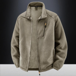 Meeste Soe ja Pehme Paks Fliisjakk S&uuml;giseks ja Talveks, Lai Vabaaja Fliisjakk 5XL khaki
