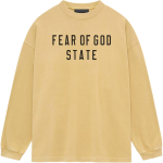 Fear of God Essentials Pikkade varrukatega raske T-s&auml;rk Merevaik Meeste Topid Kollane 125BT242013F S beige