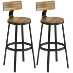 2 stiilset rustic-stiilis baaripinki jalatoega, puidust ja metallist, 37x47x96 cm, pruun 47 x 37 x 96 cm