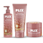PLIX THE PLANT FIX Linaseemne Keratiini Silendav Mask, &Scaron;ampoon ja Palsam | Taimne Keratiin PF | Linaseemne&otilde;li | Pehmemad, Siledamad Juuksed | 3 tk pakis gray