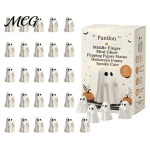 Individuaalsed kummitusekujud Mini keskmise s&otilde;rme žesti tegevad kujukesed Halloweeni kaunistusteks, Miniatuursed vaikpeo meened Kuju Astmeline alus Lauapind 30PCS