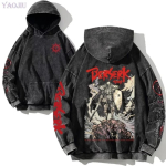 Vintage Meeste Huppar Anime Berserk Manga Graafiline L&otilde;tv Mood Pullover S&uuml;gisesed Riided Vabaaja Riided Naiste Topid Dressipluusid 3XL gray