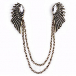 Retro krae klamber Punk Chain Tutt Pluus S&auml;rk Angel Wing Tips Pin Pross