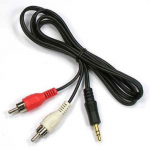 Kvaliteetne uus 1 m Aux Audio 3,5 mm stereo kuni 2 RCA Y KAABEL PC DVD TV VCR jaoks