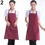 Unisex Simple Pure Color Kitchen Restaurant Pudip&otilde;ll taskuga kokandusp&otilde;ll punane