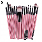 Meigipintslid Soft Brushhair Powder Foundation lauv&auml;rv huulepintsel Kosmeetiline t&ouml;&ouml;riist x15 Pink + Black must/roosa
