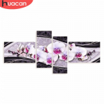HUACAN DIY 5D Teemanttikandid Ristpistes Teemantmaaling Kodu Dekoratiivsed Kingitused Mood Lill 4tk N&auml;put&ouml;&ouml; 40x25cmx2p20x40cmx2p