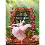 Teemantmaaling Multifilm Lillede saabumine Tikand Ballet T&uuml;druk t&auml;ispuur Rhinestone Painting 20X30CM