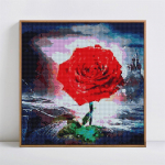 5D Teemantmaali Lill Ise tee teemanttikandid Roos t&auml;is&uuml;mmargune mosaiikristpiste 30x30CM