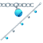 Les Tr&eacute;sors De Lily [G1274] - Bracelet Argent 'Min&eacute;ralia' Turquoise argent&eacute; (rhodi&eacute;) - 7 mm t&uuml;rkiissinine