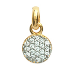 Les Tr&eacute;sors De Lily [K1432] - Pendentif Plaqu&eacute; Or 'D&eacute;esse' blanc dor&eacute; - 7 mm kuld