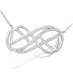 Les Tr&eacute;sors De Lily [L4603] - Collier Argent 'Infini' Blanc argent&eacute; (rhodi&eacute;) - 30x15 mm valge