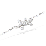 Les Tr&eacute;sors De Lily [L7203] - Bracelet Argent 'Salamandre' blanc argent&eacute; (rhodi&eacute;) - 15x6 mm valge