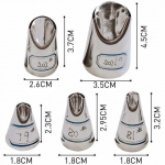 5 TK/SET Kroonleht roostevabast terasest torustik J&auml;&auml;tumise d&uuml;&uuml;sid Kreemitorude n&auml;pun&auml;ited DIY kondiitritooted 5PCS