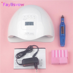 Faylisvowi UV-LED-k&uuml;&uuml;nelamp ja elektriline k&uuml;&uuml;nepuuripoleerija geelieemaldusmasin k&uuml;&uuml;nekunsti manik&uuml;&uuml;ri komplekt ilut&ouml;&ouml;riistad Blue Nail Drill valge