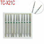 10tk Hambaravi Teemant Burs Drill Poleerimine Silumine Valgendamine J&auml;me FG 1,6 mm K&otilde;rge K&auml;siinstrument TC-X21C