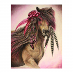 5D isetehtud teemantmaal, hobune teemanttikandid, ristpistes kodukaunistus K&auml;sitsi valmistatud kingitused Round 20x30cm