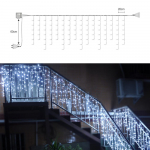 5M rippuv 0,4-06m kardina j&auml;&auml;purika stringi valgusti 10m t&auml;hega valgusdioodiga vanikulamp J&otilde;uluvalgus &otilde;ues pulmapeo aiakaunistus ELi pistikuga 5M Icicle String Light valge