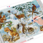 Teemantmaaling Hirv Loom t&auml;ispuur ristpiste Teemantmaaling Lindude n&auml;put&ouml;&ouml; Mosaiik Talvine K&auml;sit&ouml;&ouml; Seinakunst Full Round (20X30CM)