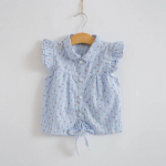 YUBAOBEI Kevadsuvi Beebit&uuml;druku pluusid Lastes&auml;rgid Vabaaja lillelised puuvillased topid Riietus Roosa/sinine rev&auml;&auml;riga kardigans&auml;rk 2T sinine