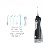 Oral Irrigator Water Flosser kaasaskantav hambaravi veejoa 300 ml veepaagi hambapuhastaja USB laetav veekindel must