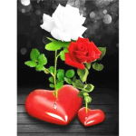 5D Teemantmaali Lille Roos S&uuml;dame Ristpistekomplekt T&auml;is&uuml;mmargune Tikand Mosaiik Kunst Pilt kividest Kodukaunistus Full Round 20x30CM