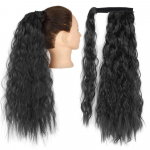 XINRAN Corn laineline pikk hobusesaba s&uuml;nteetiline naiste juuksepael Clip juuksepikendustel mustad pruunid ponisaba blondid juuksed 22inches