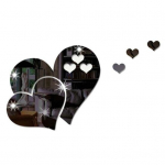 1 komplekt s&uuml;damekujulise akr&uuml;&uuml;lpeegli kleebised liimiga eemaldatavad seinakleebised &uuml;hev&auml;rvilised kodukaunistus must