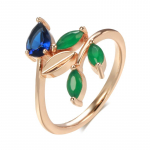 Kinel Fashion Green Leaf naiste s&otilde;rmus Rose Gold Color Party Out Door peened ehted 7