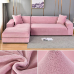 Sametine diivani kate Elastne paks L-kujuline nurgadiivani kate elutuppa 1/2/3/4 istekohaga veniv kate diivandiivani tugitoolile 1 Seater 90-140cm roosa