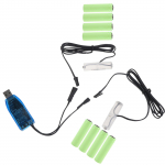 C-t&uuml;&uuml;pi USB kuni 1V-24V topelt AM3 LR6 AA aku kaugjuhtimispuldi taskulambi LED-lamp telefoni m&auml;nguasja hambahari USB