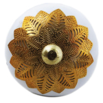 Les Tr&eacute;sors De Lily [A3124] - Kuldvalge Boho keraamiline m&ouml;&ouml;blinupp - 60x40 mm kuld