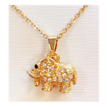 Les Tr&eacute;sors De Lily [R8120] - Kuldvalge  Elevant  disainerkaelakee - 15x10 mm valge