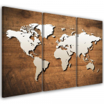 Kolmeosalise pildiga l&otilde;uenditr&uuml;kk Vintage World Map Brown 60x40 pruun