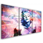 Kolmeosalise pildiga l&otilde;uendiprint Marilyn Monroe Color 60x40 roosa