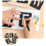 42 tk t&auml;hestiku &scaron;abloonid, s&uuml;mbolinumbrite mallid, p&uuml;hadekaunistuste joonistusmallide ajakiri