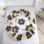 1 tk prinditud lina madratsi kate nelja nurgaga elastse linaga voodilinaga (Ilma padjap&uuml;&uuml;rita) 120cmx200cm