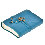 Vintage Journal Premium Leather Diary metallist v&otilde;tmekinnitusega ja k&auml;sitsi valmistatud paberiga (Sinine).5x7 5x7 sinine