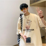 Meeste l&uuml;hikeste varrukatega T-s&auml;rgid Graafilise tr&uuml;kiga Mood Poole varrukatega T-s&auml;rgid Meeste Riided Vabaaja T-s&auml;rgid Meeste Suvised Korea retro Topid M must