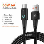 Toocki 6A USB Type C kaabel Huawei P40 30 SCP kiirlaadimise mikro-USB C kaabli jaoks Samsung Xiaomi Poco Oneplus andmekaabli jaoks A-C 1M must