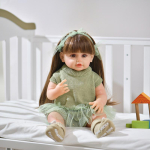 NPK 55 cm Baby Doll Girl Reborn Princess Pehme kogu kehaga silikoonist vanninukk 55cm kollane