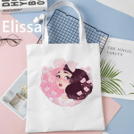 Ostukott melanie martinez Print Kangast l&otilde;uendist &otilde;lakott Naiste korduvkasutatavad ostu- ja muud k&auml;ekotid t&uuml;drukutele 24*26cm