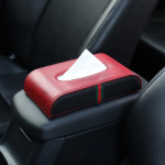 1pcs Car Tissue Box Armrest Box Towel Tissue Storage Case Car Sun Visor leather Tissue Holder Car stuff Accessories tissue beež