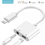 2-&uuml;hes Adapter AUX laadimine Lightning kuni 3,5 mm kaabli jaoturi Apple iPhone XS MAX XR X 7 8 Plus Aux kaabli jaoturi jaoks 3.5mm adapter valge