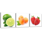 Kolmest pildist koosnev l&otilde;uendiprint Juicy Fruits 90x30 mitmev&auml;rviline