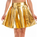 Suvised laserk&otilde;rge v&ouml;&ouml;kohaga miniseelikud, klubi peotants, l&auml;ikivad holograafilised seelikud, metallist plisseeritud seelikud S kuld