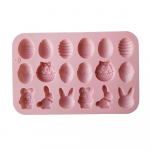 1 tk Silikoonist 18 Even Resurrection Egg K&uuml;&uuml;liku &scaron;okolaadikoogivormi k&uuml;psetust&ouml;&ouml;riist roosa
