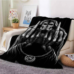Vintage Skull Print viskamise tekk Kvaliteetsed flanellist tekid Kodu reisitekk Pehme hubane tekk s&uuml;nnip&auml;evakingitus voodikate 150x200cm