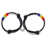 Magnetilised paarir&otilde;ngad naistele ja meestele Romantiline s&uuml;da Sobivad armastajatele Looduslikest kivikestest Joogir&otilde;ngas S&otilde;brap&auml;eva kingitus Bracelet Style C red